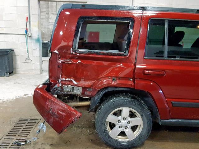 1J8HG48K97C508769 - 2007 JEEP COMMANDER MAROON photo 10