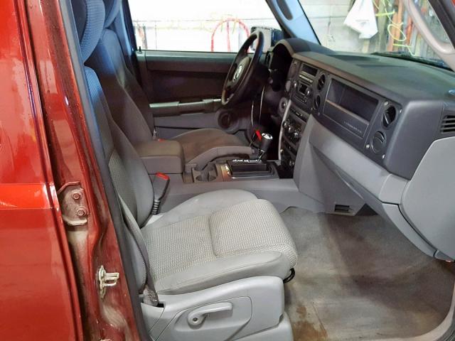 1J8HG48K97C508769 - 2007 JEEP COMMANDER MAROON photo 5