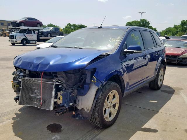 2FMDK3JC3DBC59264 - 2013 FORD EDGE SEL BLUE photo 2