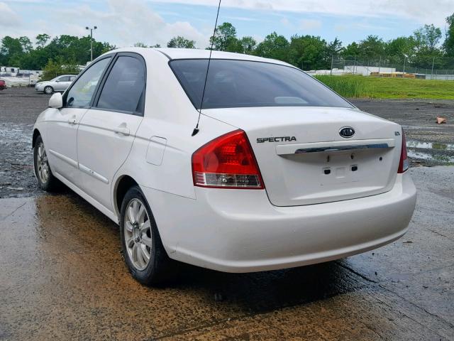 KNAFE221595608350 - 2009 KIA SPECTRA EX WHITE photo 3