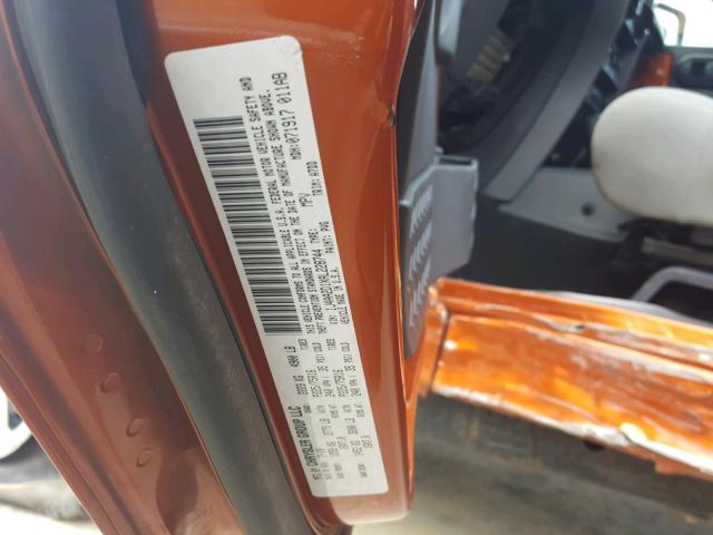 1J4AA2D1XAL228744 - 2010 JEEP WRANGLER S ORANGE photo 10