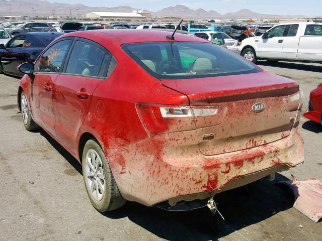 KNADM4A35E6386308 - 2014 KIA RIO LX RED photo 3