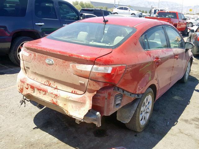 KNADM4A35E6386308 - 2014 KIA RIO LX RED photo 4