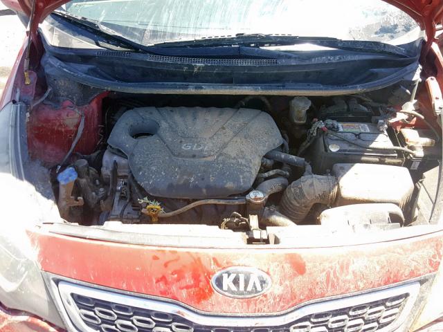 KNADM4A35E6386308 - 2014 KIA RIO LX RED photo 7