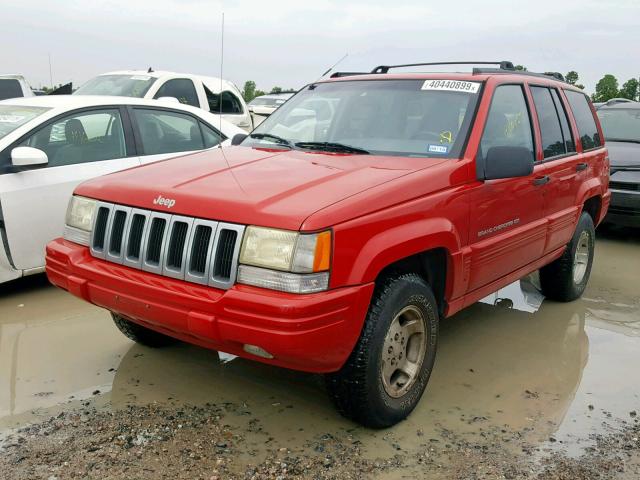 1J4GZ48S0WC232570 - 1998 JEEP GRAND CHER RED photo 2