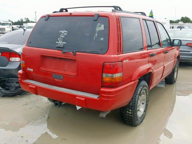 1J4GZ48S0WC232570 - 1998 JEEP GRAND CHER RED photo 4