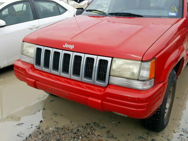 1J4GZ48S0WC232570 - 1998 JEEP GRAND CHER RED photo 9