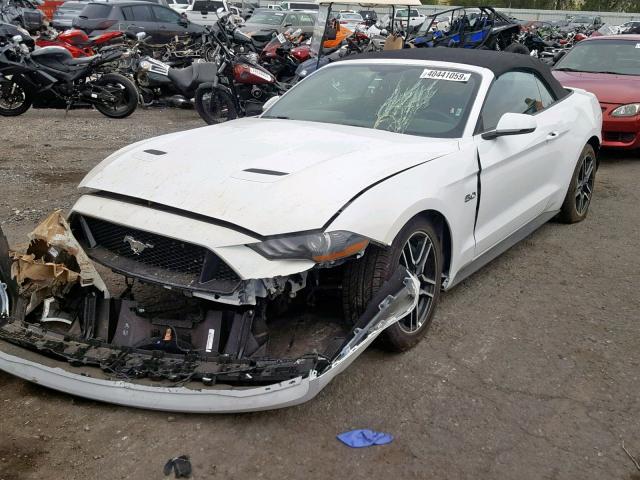 1FATP8FF6K5172175 - 2019 FORD MUSTANG GT WHITE photo 2