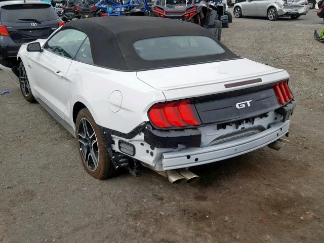 1FATP8FF6K5172175 - 2019 FORD MUSTANG GT WHITE photo 3