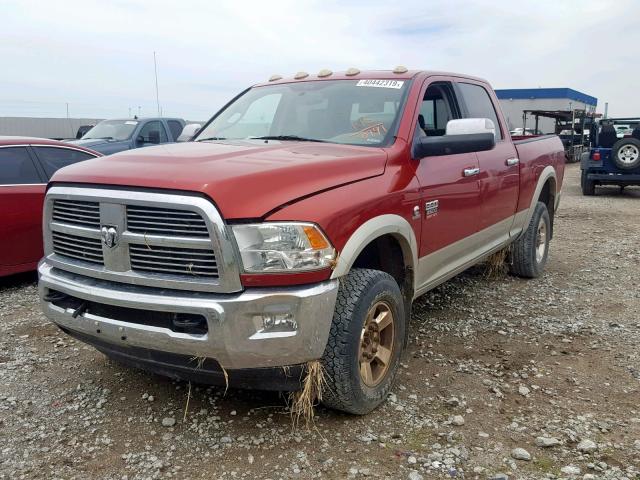 3D7UT2CL4AG180791 - 2010 DODGE RAM 2500 MAROON photo 2