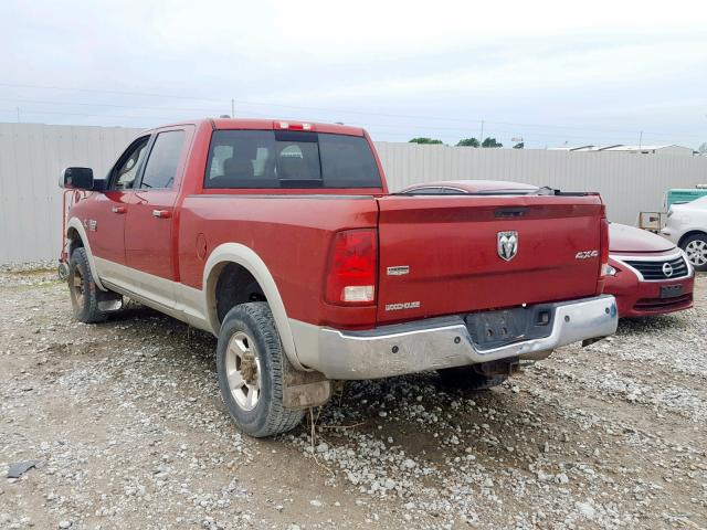 3D7UT2CL4AG180791 - 2010 DODGE RAM 2500 MAROON photo 3