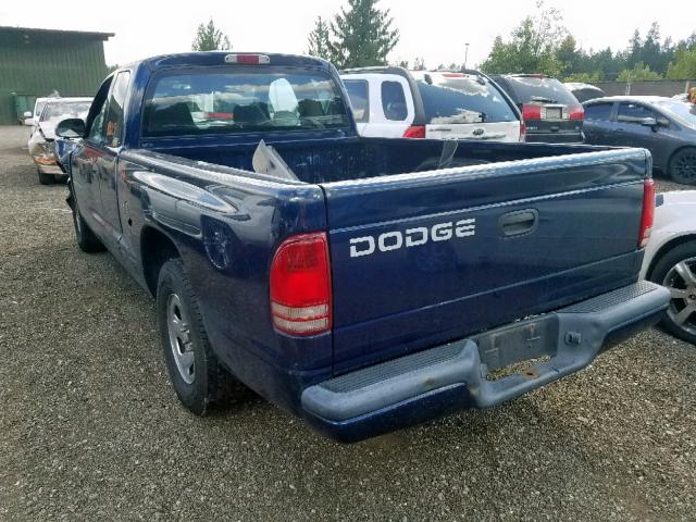 1B7GL32X32S532741 - 2002 DODGE DAKOTA SPO BLUE photo 3