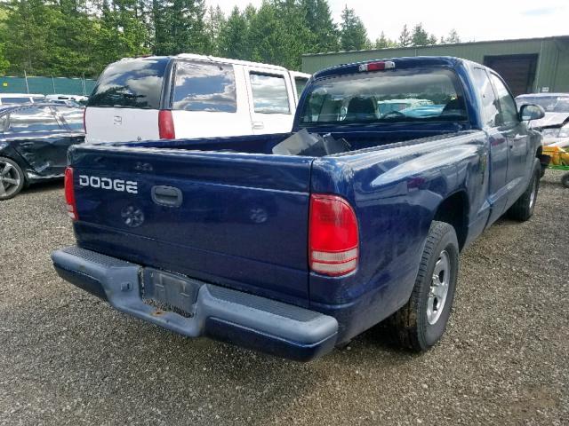 1B7GL32X32S532741 - 2002 DODGE DAKOTA SPO BLUE photo 4