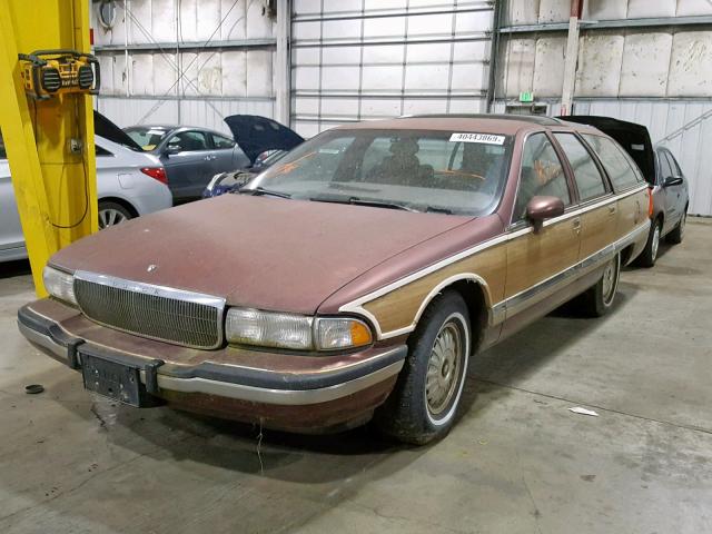 1G4BR83E3MW400704 - 1991 BUICK ROADMASTER MAROON photo 2