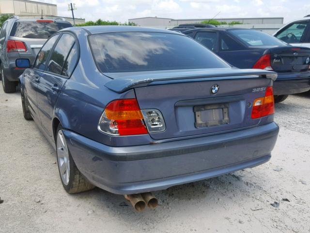 WBAAZ33433PH30281 - 2003 BMW 3 SERIES BLUE photo 3