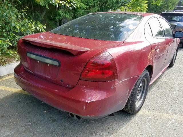 2G2WS522241136032 - 2004 PONTIAC GRAND PRIX MAROON photo 4