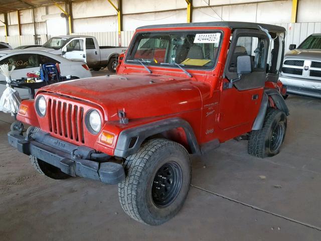 1J4FA49S4YP804334 - 2000 JEEP WRANGLER / RED photo 2