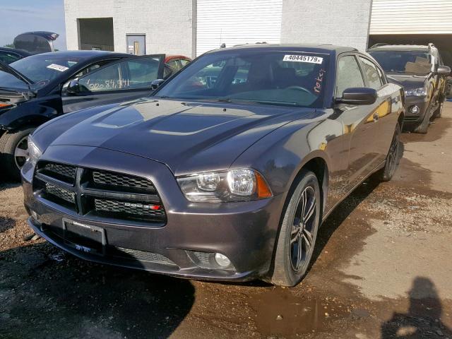 2C3CDXJG3EH206815 - 2014 DODGE CHARGER SX GRAY photo 2