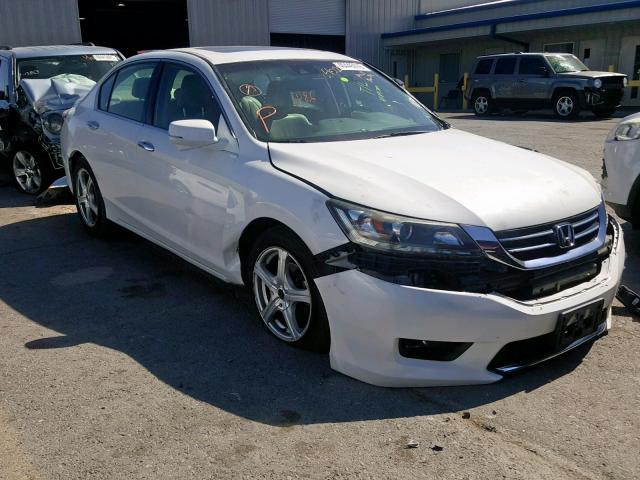 1HGCR3F86EA016384 - 2014 HONDA ACCORD EXL WHITE photo 1