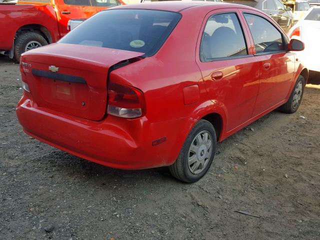 KL1TJ52684B238866 - 2004 CHEVROLET AVEO LS RED photo 4