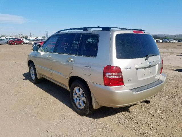 JTEGF21A820045024 - 2002 TOYOTA HIGHLANDER TAN photo 3