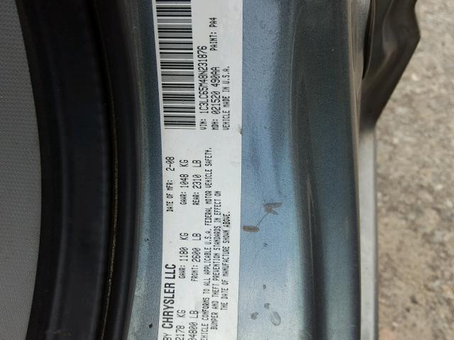 1C3LC65M48N231876 - 2008 CHRYSLER SEBRING LI BLUE photo 10