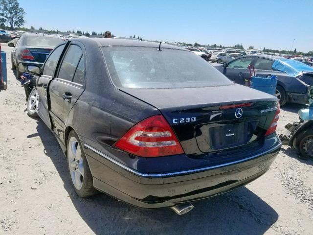 WDBRF40J15F711179 - 2005 MERCEDES-BENZ C 230K SPO BLACK photo 3