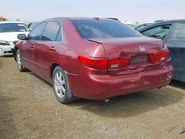 1HGCM668X5A030174 - 2005 HONDA ACCORD EX BURGUNDY photo 3