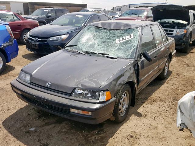 1HGED3647ML050602 - 1991 HONDA CIVIC DX GRAY photo 2