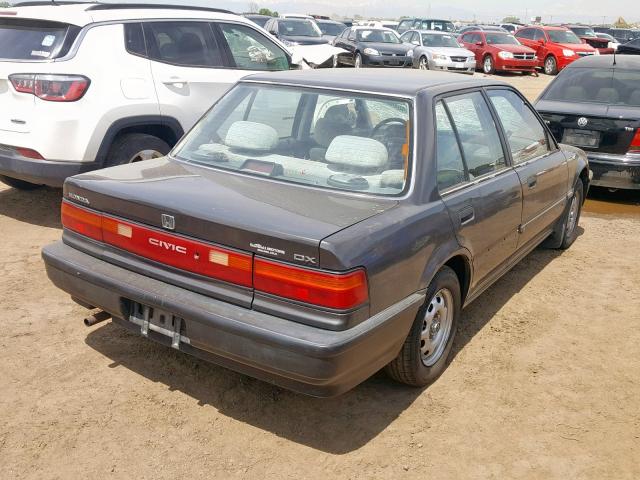 1HGED3647ML050602 - 1991 HONDA CIVIC DX GRAY photo 4