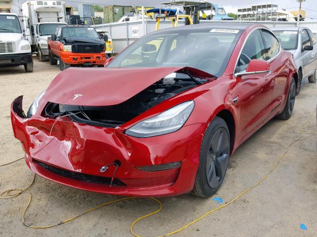 5YJ3E1EA1KF308434 - 2019 TESLA MODEL 3 RED photo 2