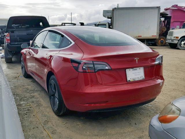 5YJ3E1EA1KF308434 - 2019 TESLA MODEL 3 RED photo 3