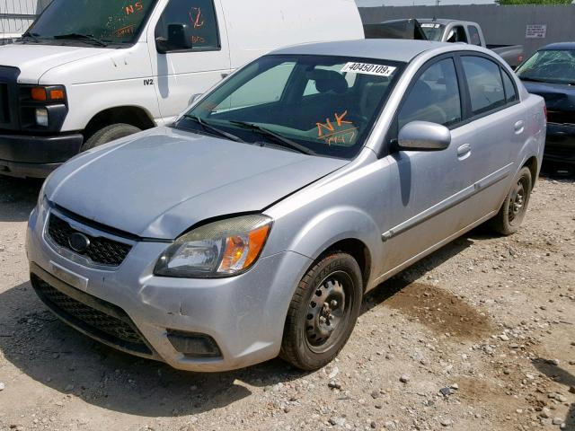 KNADH4A38A6629947 - 2010 KIA RIO LX SILVER photo 2