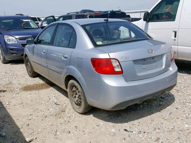 KNADH4A38A6629947 - 2010 KIA RIO LX SILVER photo 3