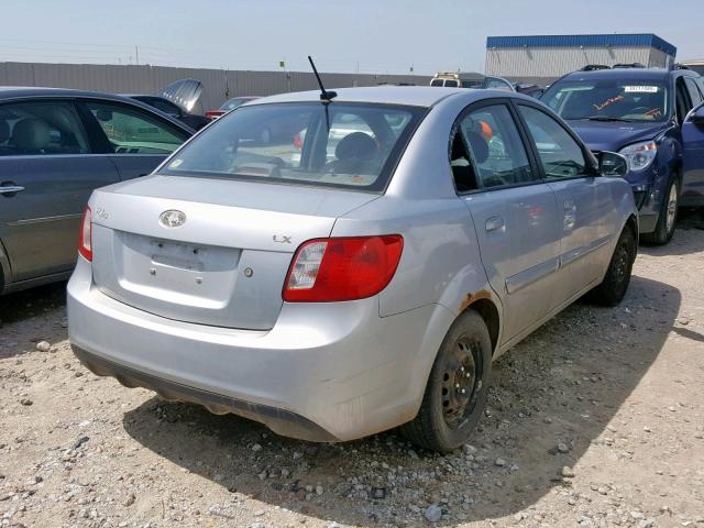 KNADH4A38A6629947 - 2010 KIA RIO LX SILVER photo 4