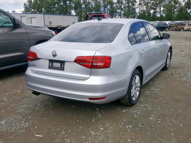 3VW2K7AJ6FM202959 - 2015 VOLKSWAGEN JETTA BASE SILVER photo 4