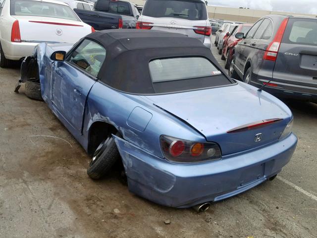 JHMAP214X5S002281 - 2005 HONDA S2000 BLUE photo 3