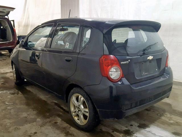 KL1TG66E59B354278 - 2009 CHEVROLET AVEO LT BLACK photo 3