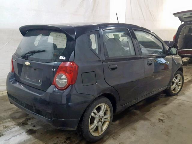 KL1TG66E59B354278 - 2009 CHEVROLET AVEO LT BLACK photo 4