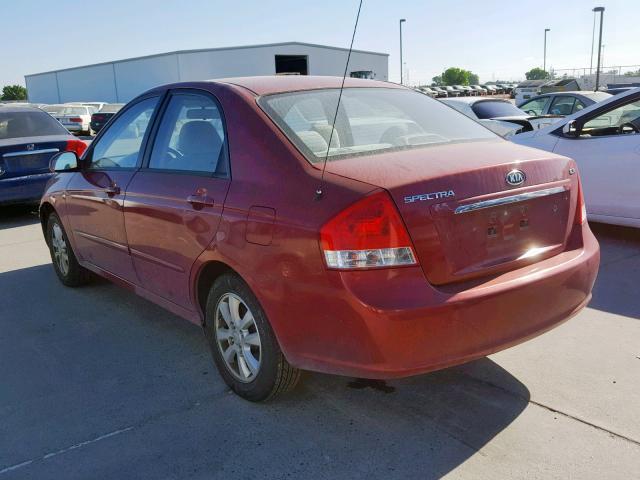 KNAFE222795595481 - 2009 KIA SPECTRA EX RED photo 3