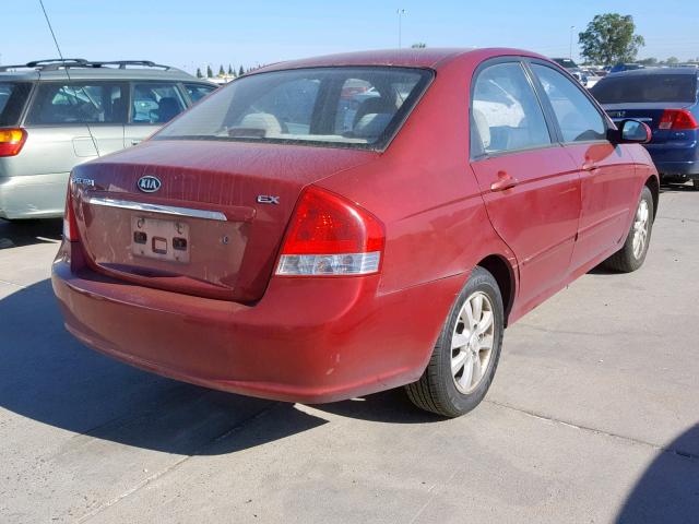 KNAFE222795595481 - 2009 KIA SPECTRA EX RED photo 4