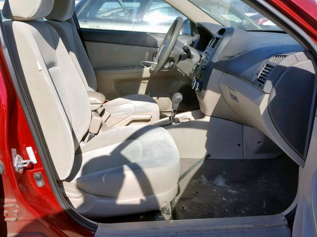 KNAFE222795595481 - 2009 KIA SPECTRA EX RED photo 5