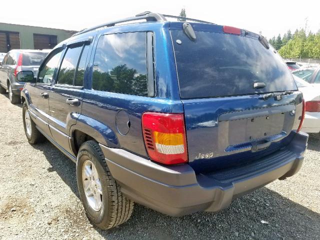 1J4GX48SX3C537205 - 2003 JEEP GRAND CHER BLUE photo 3