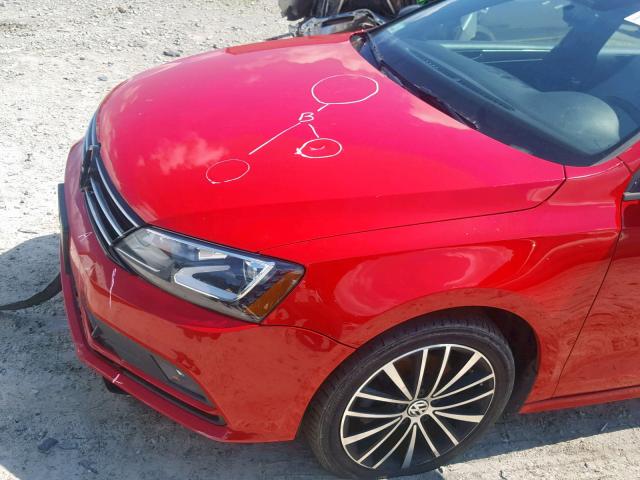 3VWB17AJ8GM215961 - 2016 VOLKSWAGEN JETTA SPOR RED photo 9