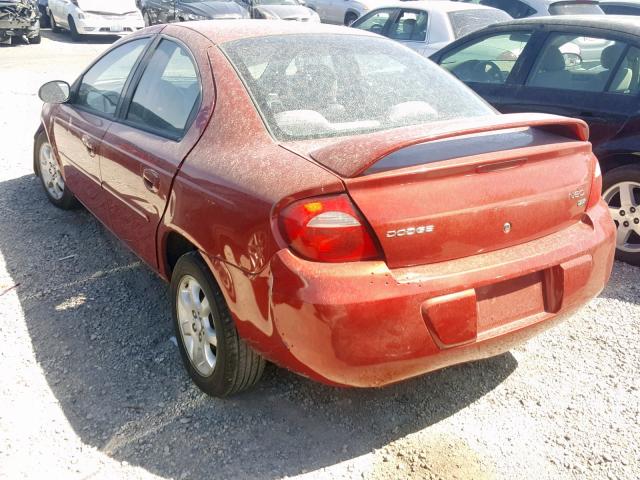 1B3ES56C93D124300 - 2003 DODGE NEON SXT RED photo 3