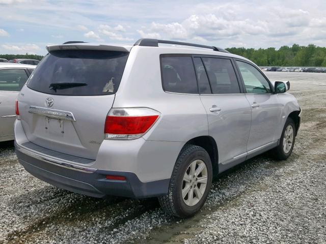 5TDBK3EH0DS216114 - 2013 TOYOTA HIGHLANDER SILVER photo 4