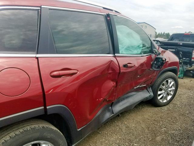 1C4PJMDS3GW142140 - 2016 JEEP CHEROKEE L RED photo 9