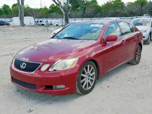 JTHBH96S665010850 - 2006 LEXUS GS 300 RED photo 2