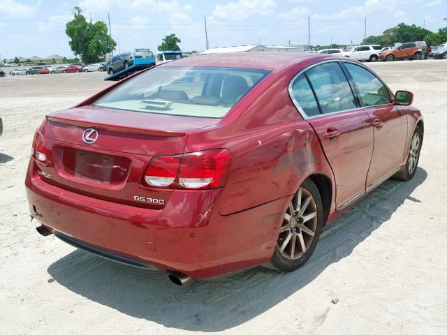 JTHBH96S665010850 - 2006 LEXUS GS 300 RED photo 4