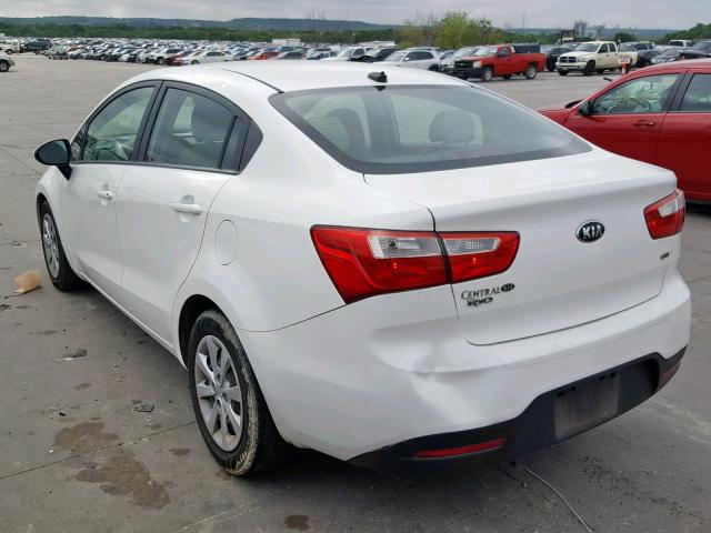 KNADM4A33F6495724 - 2015 KIA RIO LX WHITE photo 3